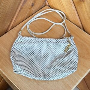 Vintage Whiting and Davis Crossbody Ivory Purse